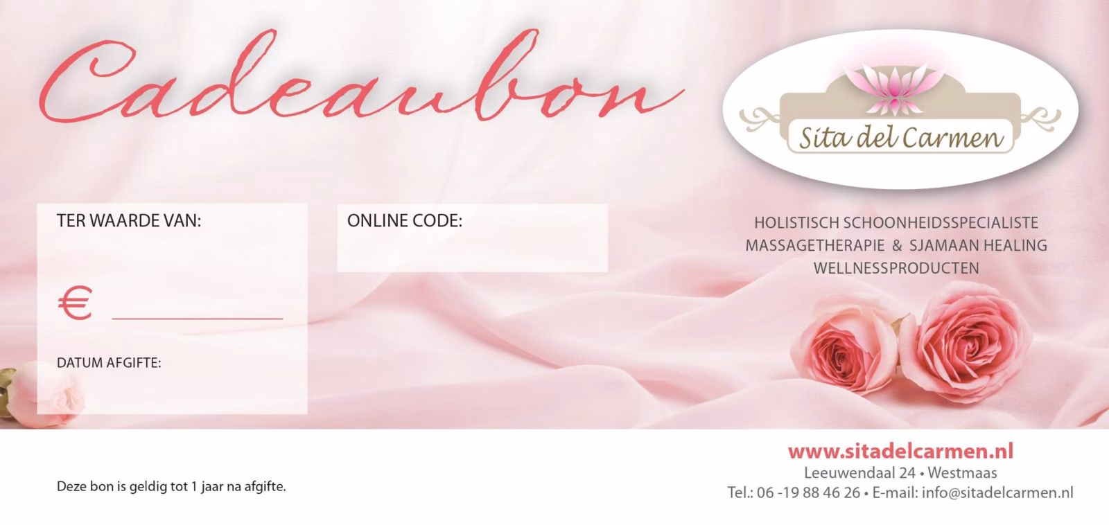 Cadeaubon Webshop Sita del Carmen € 15
